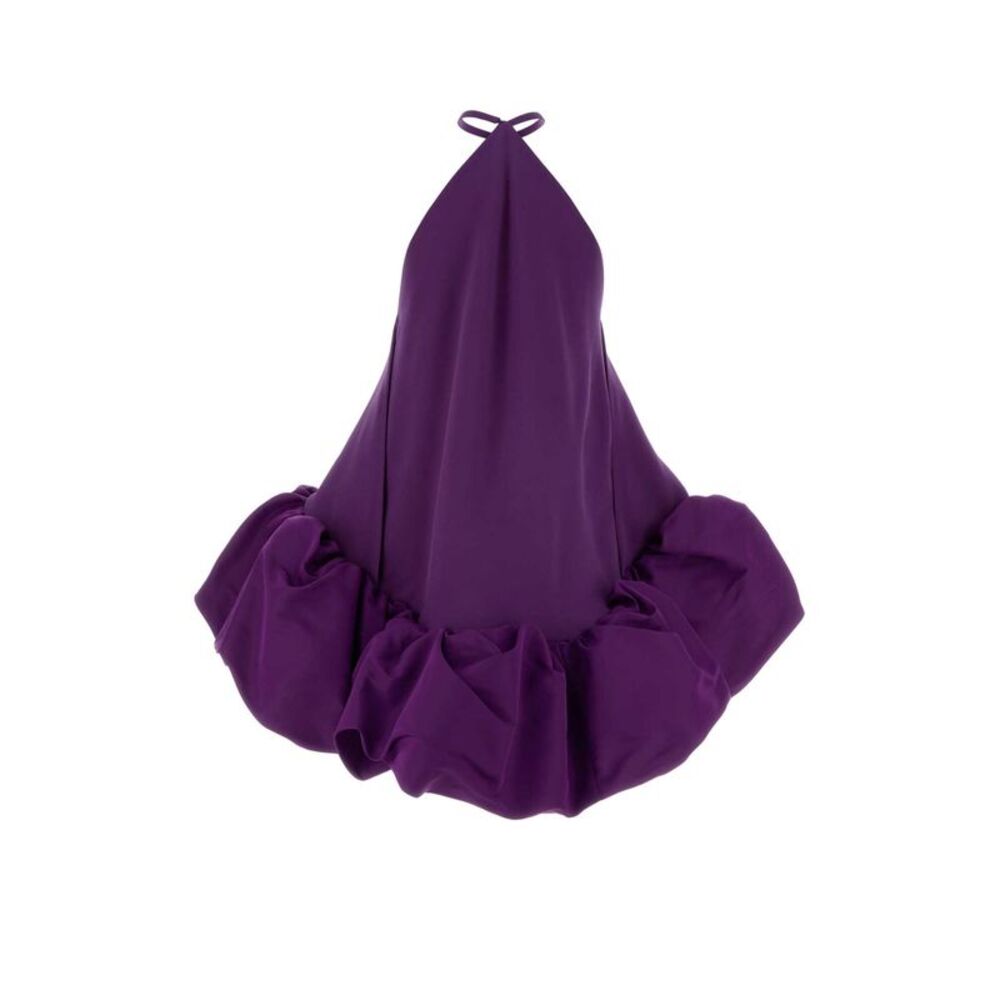 Balenciaga Women Purple Crepe Mini Dress - Picture 2 of 2